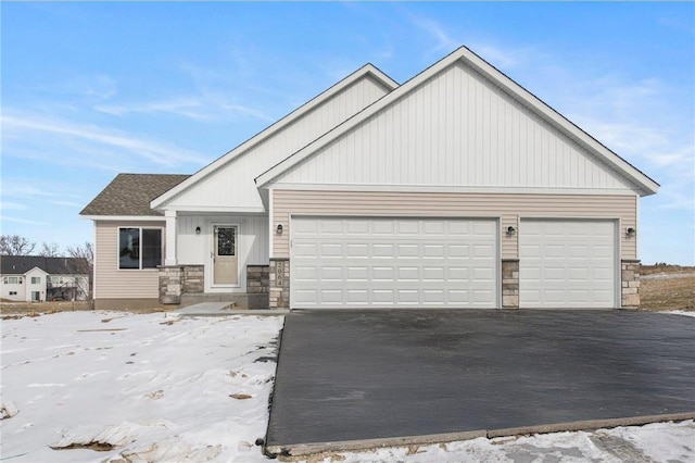 craftsman inspired home with a garage