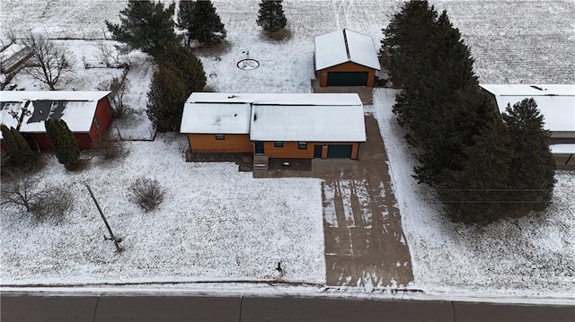 view of snowy aerial view