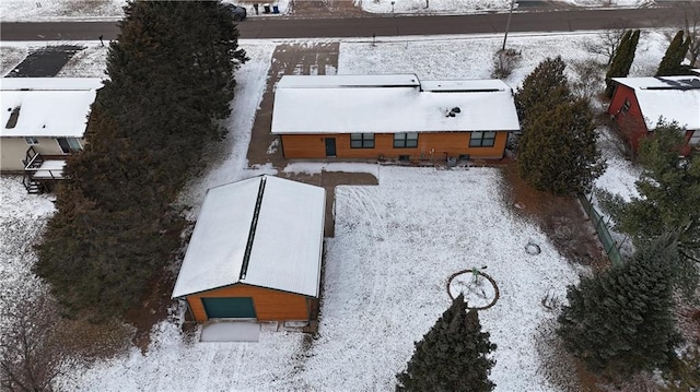 view of snowy aerial view