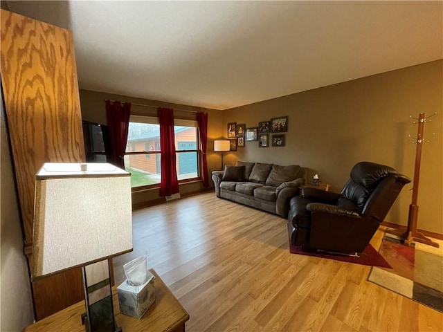 living room featuring light hardwood / wood-style flooring