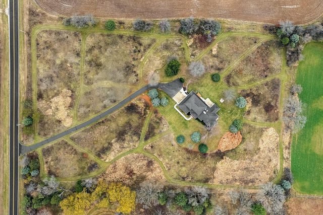 bird's eye view with a rural view