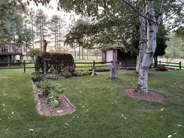 view of yard with fence