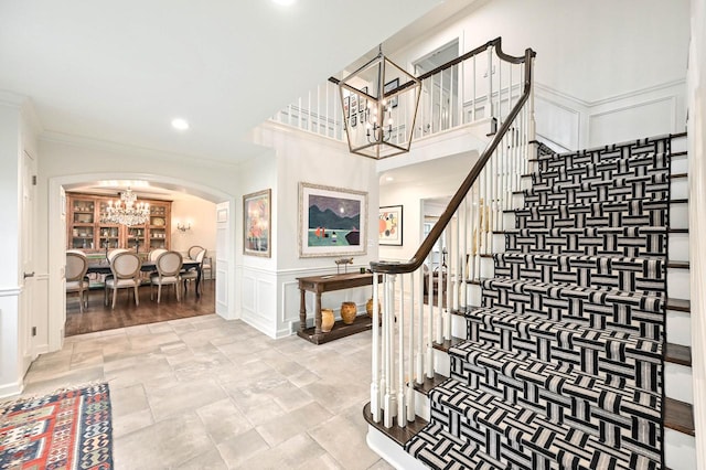 stairway with ornamental molding