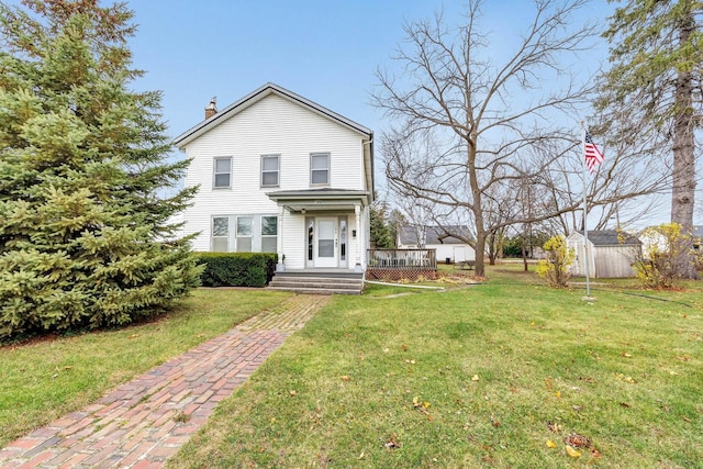 view of front of property with a front yard