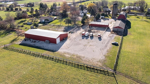 drone / aerial view with a rural view