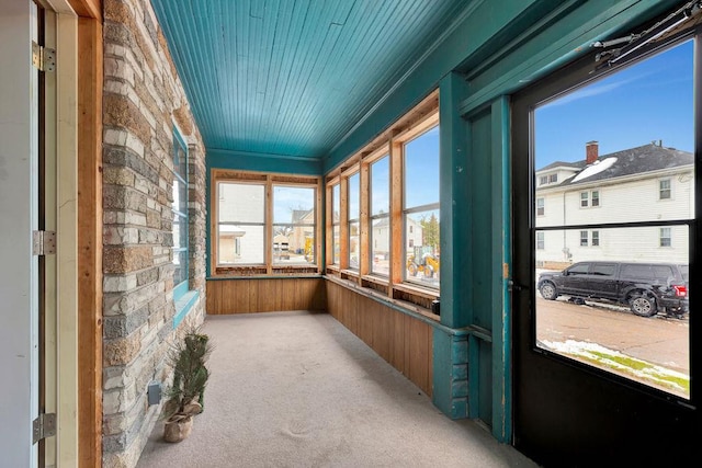 view of unfurnished sunroom