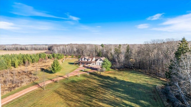 aerial view with a rural view