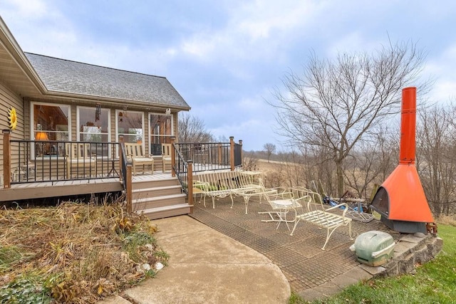 view of patio with a deck