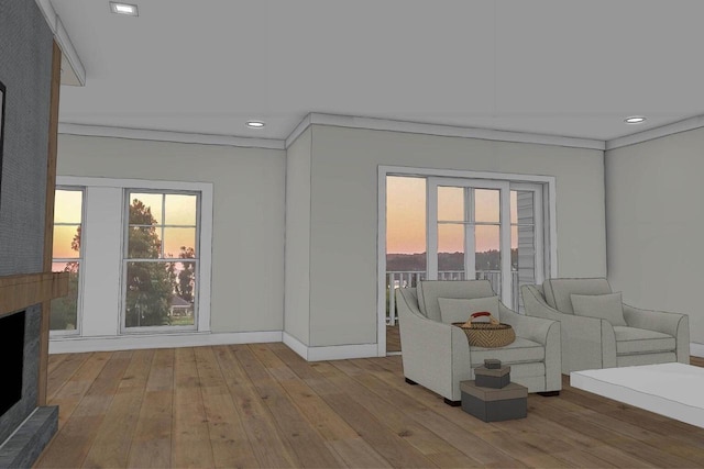 unfurnished living room with light hardwood / wood-style flooring and a healthy amount of sunlight