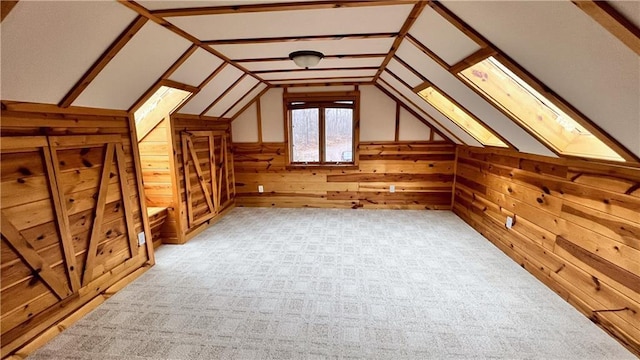 attic with a skylight