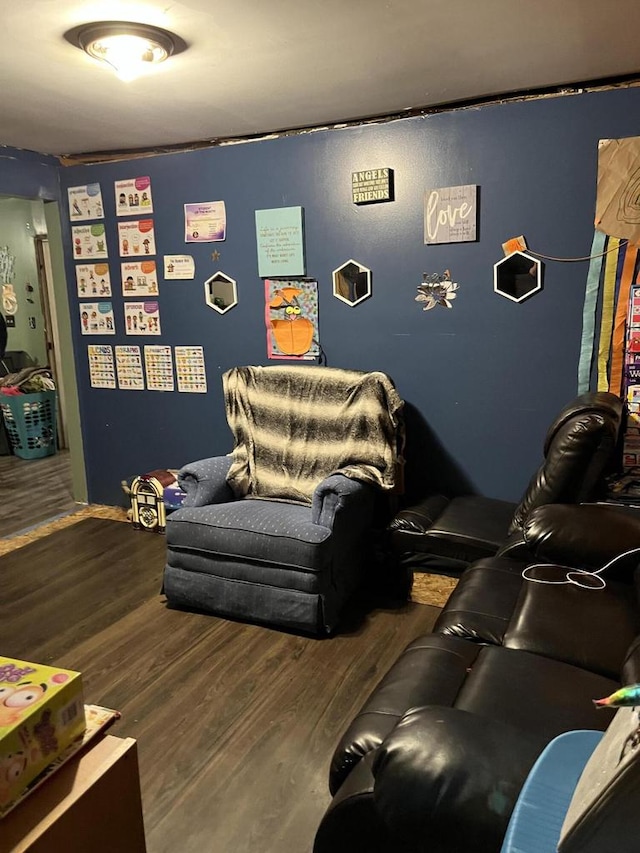 living room with wood-type flooring