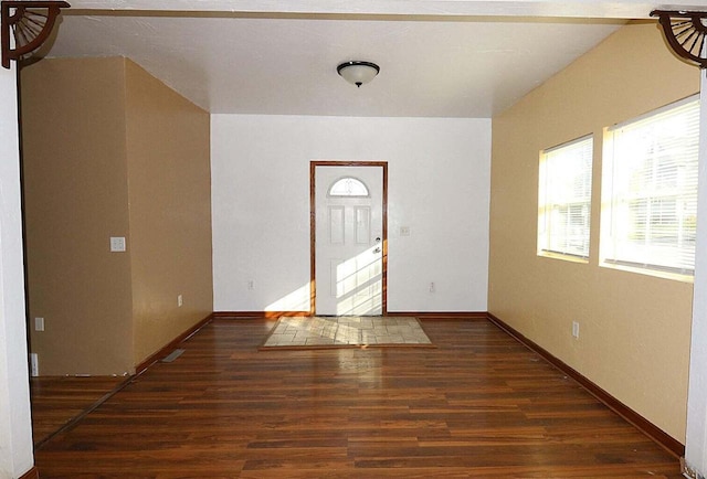 entrance foyer with dark wood-type flooring