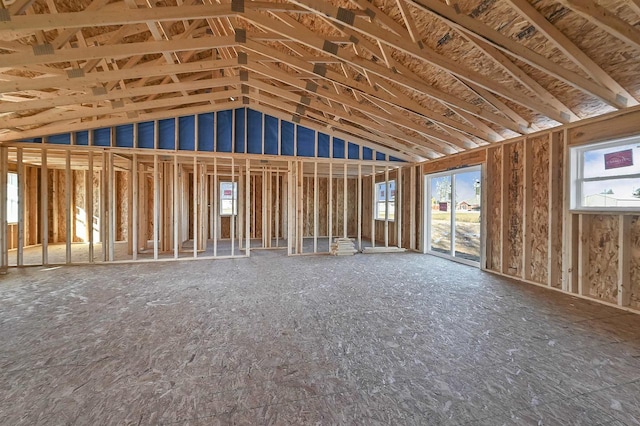 miscellaneous room featuring vaulted ceiling