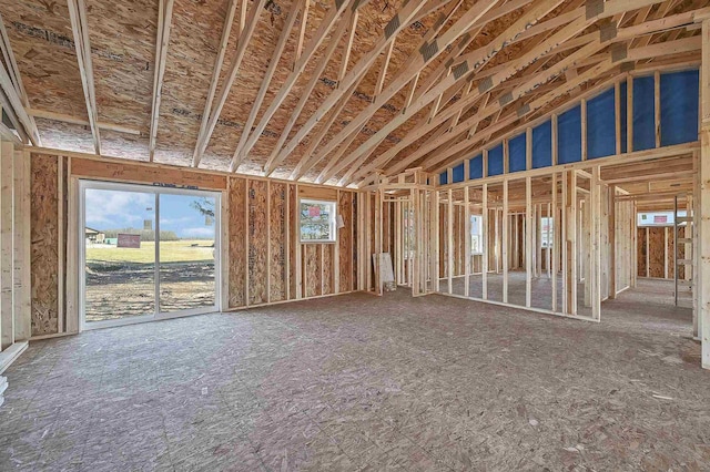 miscellaneous room with vaulted ceiling