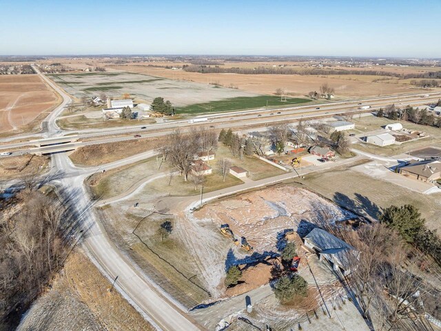 aerial view featuring a rural view