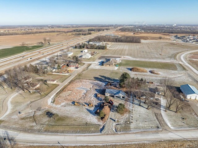 bird's eye view with a rural view