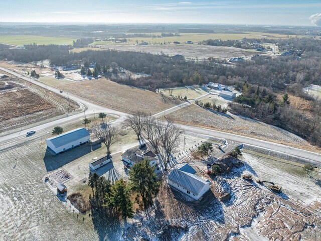 bird's eye view with a rural view