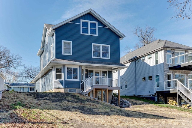 view of front of home with covered porch