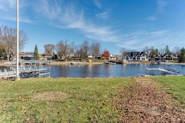 water view with a dock