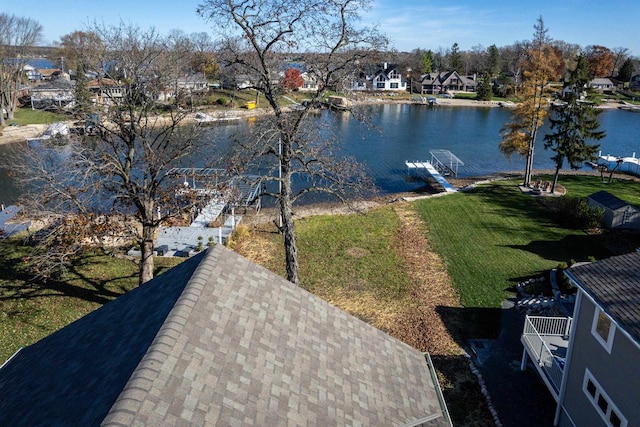 water view featuring a boat dock