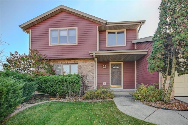 view of front of property with a front yard