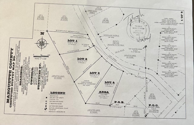 LT0 Woodland Ave, Montello, WI 53949 - map showing property parcels