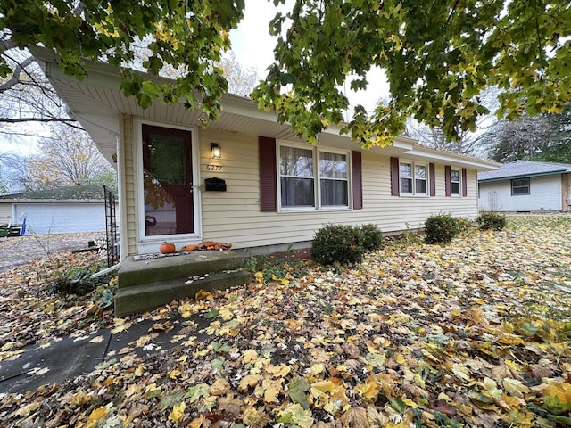 view of single story home