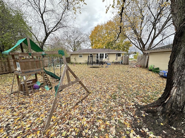 view of yard with a playground