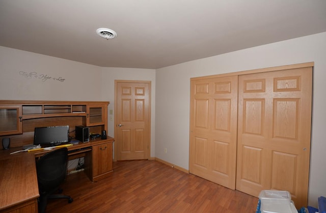 office featuring wood-type flooring