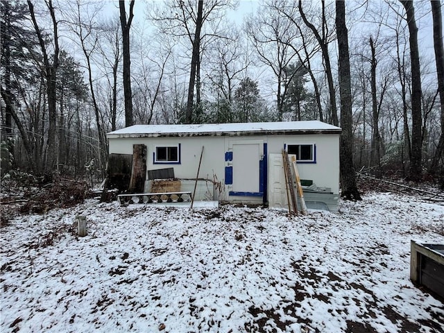 view of snow covered structure