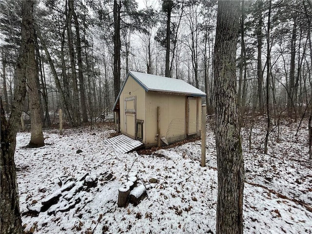 view of snow covered structure