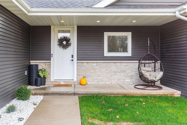 property entrance with a porch