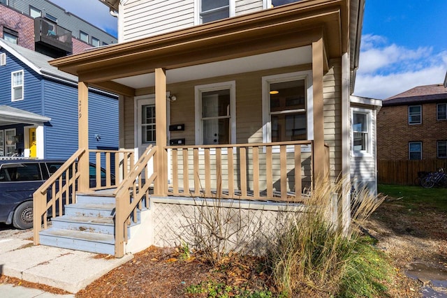 property entrance with a porch