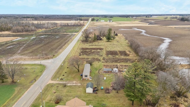 aerial view with a rural view