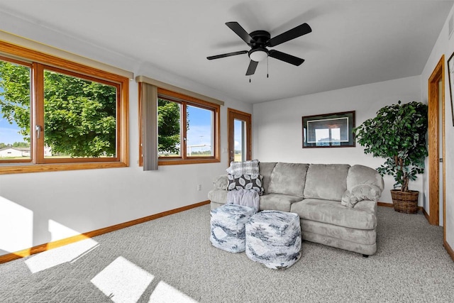 4207 Lost Dauphin Rd, De Pere, WI 54115 - living room with carpet flooring and a ceiling fan