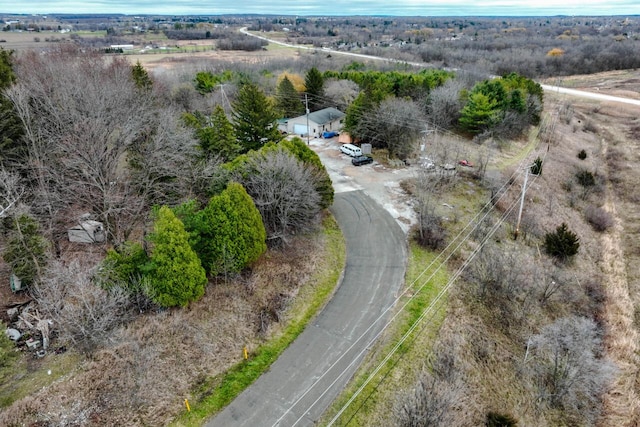 drone / aerial view with a rural view