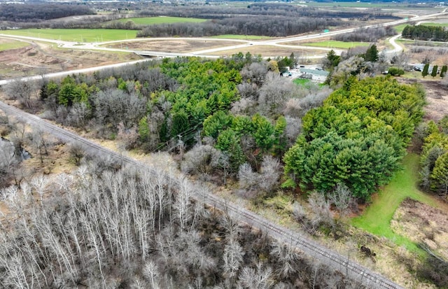 drone / aerial view with a rural view