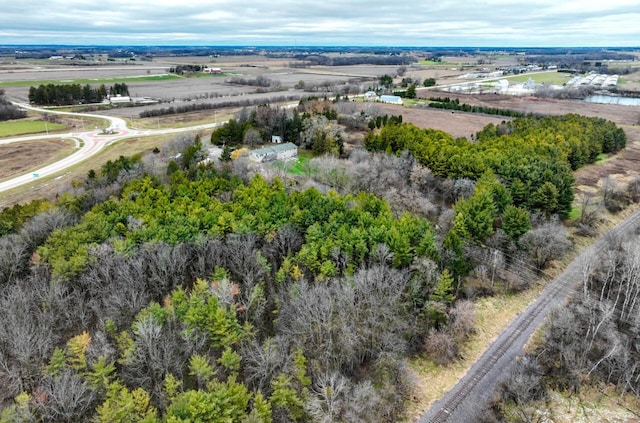 drone / aerial view with a rural view