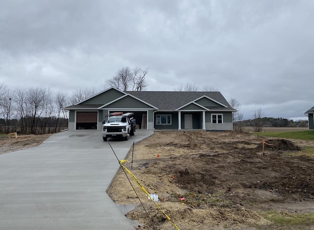 view of front of house with a garage