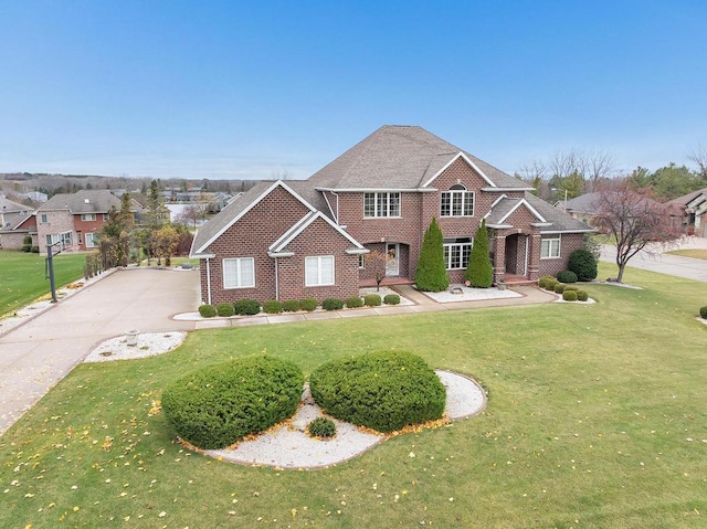 view of front of home with a front yard