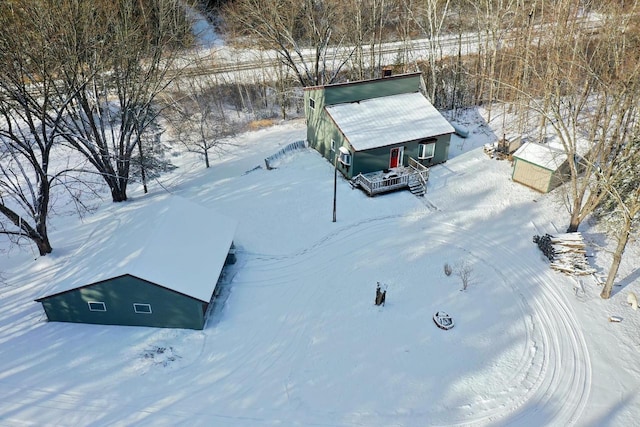 view of snowy aerial view