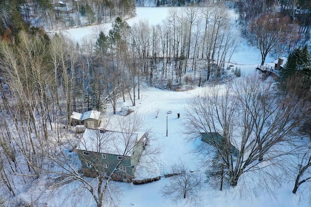 view of snowy aerial view