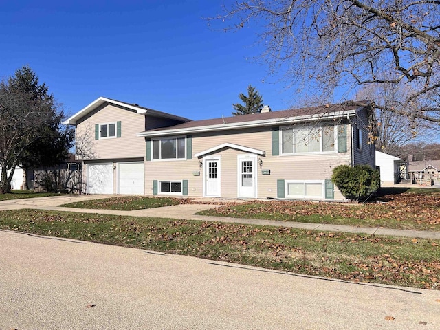 bi-level home with a garage