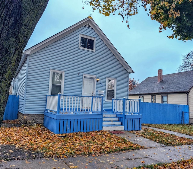 view of bungalow-style home