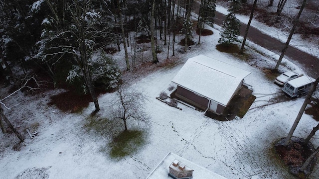 view of snowy aerial view