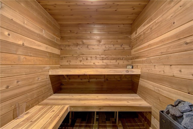 view of sauna