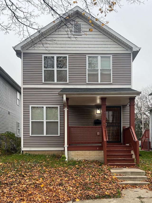 view of front of property with a porch