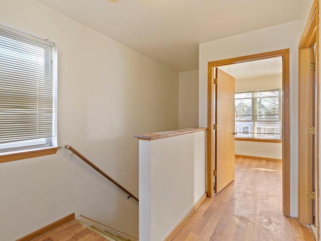 hall featuring light wood-type flooring