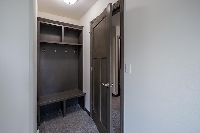 mudroom with carpet