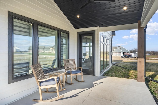 view of patio / terrace with ceiling fan